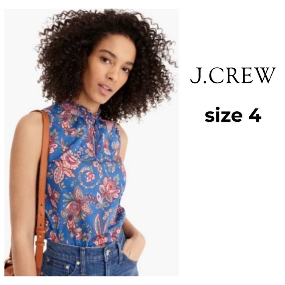 Very cute! J. Crew Ruffle-neck top in Liberty® Flora Belle